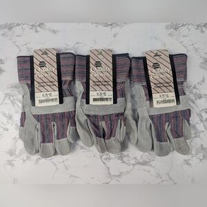 Cowhide Napa Work Gloves Size Large NWT Set Of 3 Pair